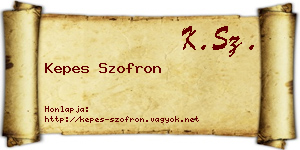 Kepes Szofron névjegykártya